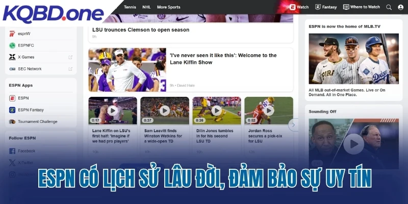 ESPN.com có lịch sử lâu đời, đảm bảo sự uy tín
